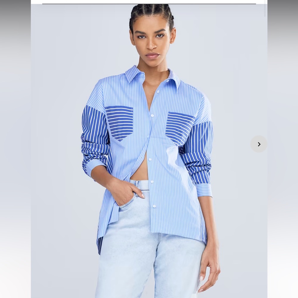 NWT button down blue striped shirt